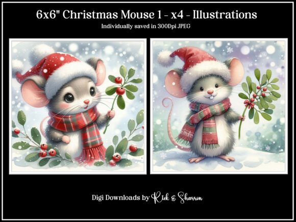 6x6 Christmas Mouse 1- X4 Illustrations Review