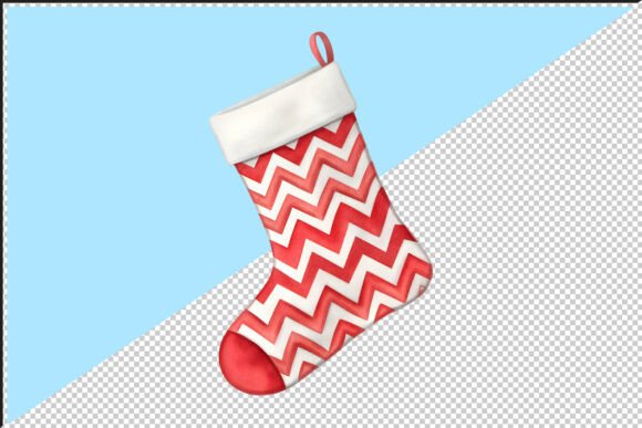 Chevron Pattern Christmas Stocking PNG