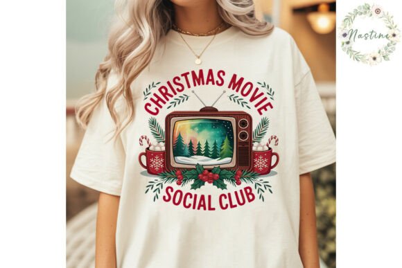 Christmas Movie Club Design PNG Clipart for Illustrations