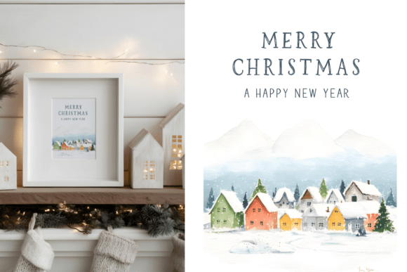 Christmas New Year Watercolor Art Illustrations Review