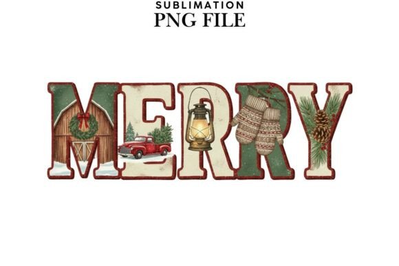 Christmas Words Png Design for T-shirts and Illustrations