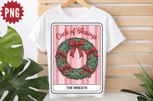 Christmas Wreath Tarot Card Clipart PNG