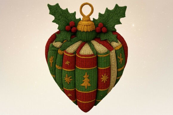 Crochet Yarn Christmas Book Ornament PNG