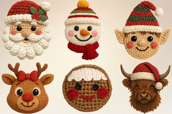 Crochet Yarn Christmas Faces PNG Bundle: A Designer’s Review