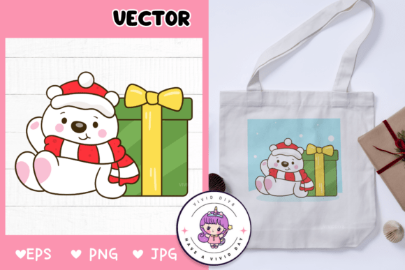 Cute Polar Bear Christmas Gift Kawaii Illustrations Review
