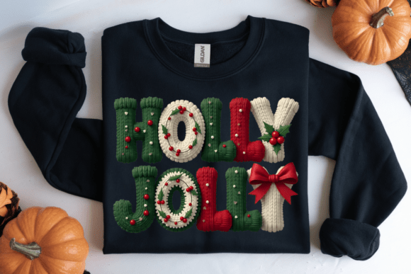 Faux Yarn Holly Jolly Christmas PNG Illustrations Review