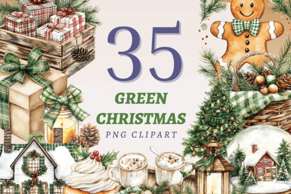 Green Christmas PNG Bundle: A Designer’s Review for Seasonal Illustrations