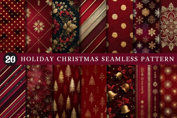 Holiday Christmas Seamless Patterns: A Review for Illustrations