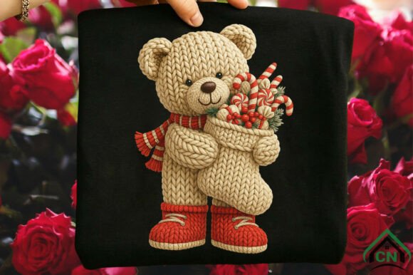 Knitted Christmas Teddy Bear Png Illustrations Review