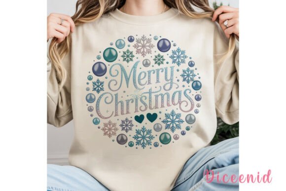 Merry Christmas Snowflakes PNG Clipart