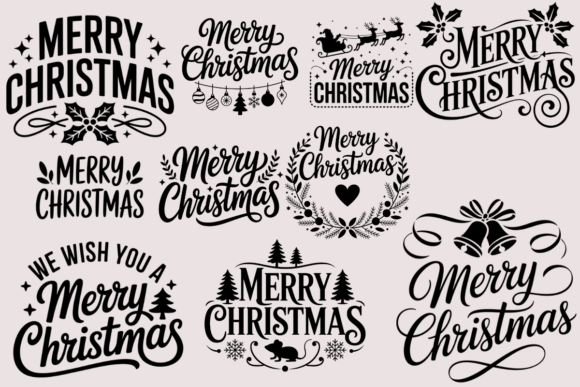 Merry Christmas Text Svg Bundle, Christm