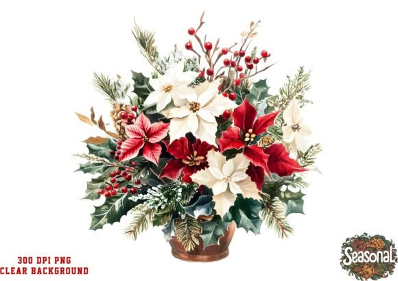 Ruby Bloom Christmas Bouquet PNG: A Review for Illustrations and Blog Design