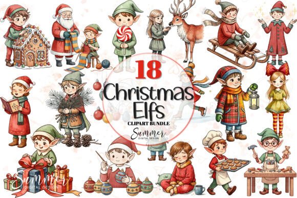 Vintage Santa s Elf Christmas Clipart: A Seller’s Review for Illustrations
