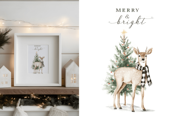 Watercolor Christmas Deer Illustration: A Seller’s Review for Seasonal Digital Products